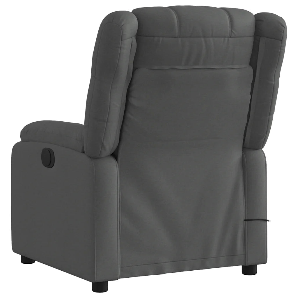 Poltrona Reclinabile Massaggio Elettrica Grigio Scuro Tessuto 3205191