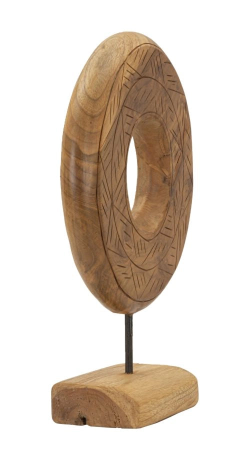 Scultura Dorat Cerchio 28x10x38 cm in Teak Riciclato