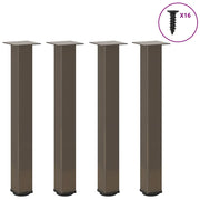 Gambe per tavolo consolle 4 pz in acciaio naturale 72-74 cm