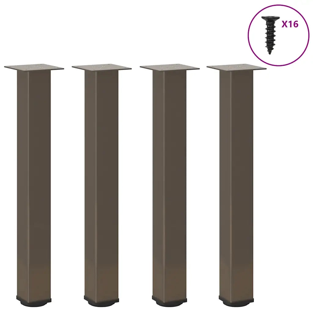Gambe per tavolo consolle 4 pz in acciaio naturale 72-74 cm