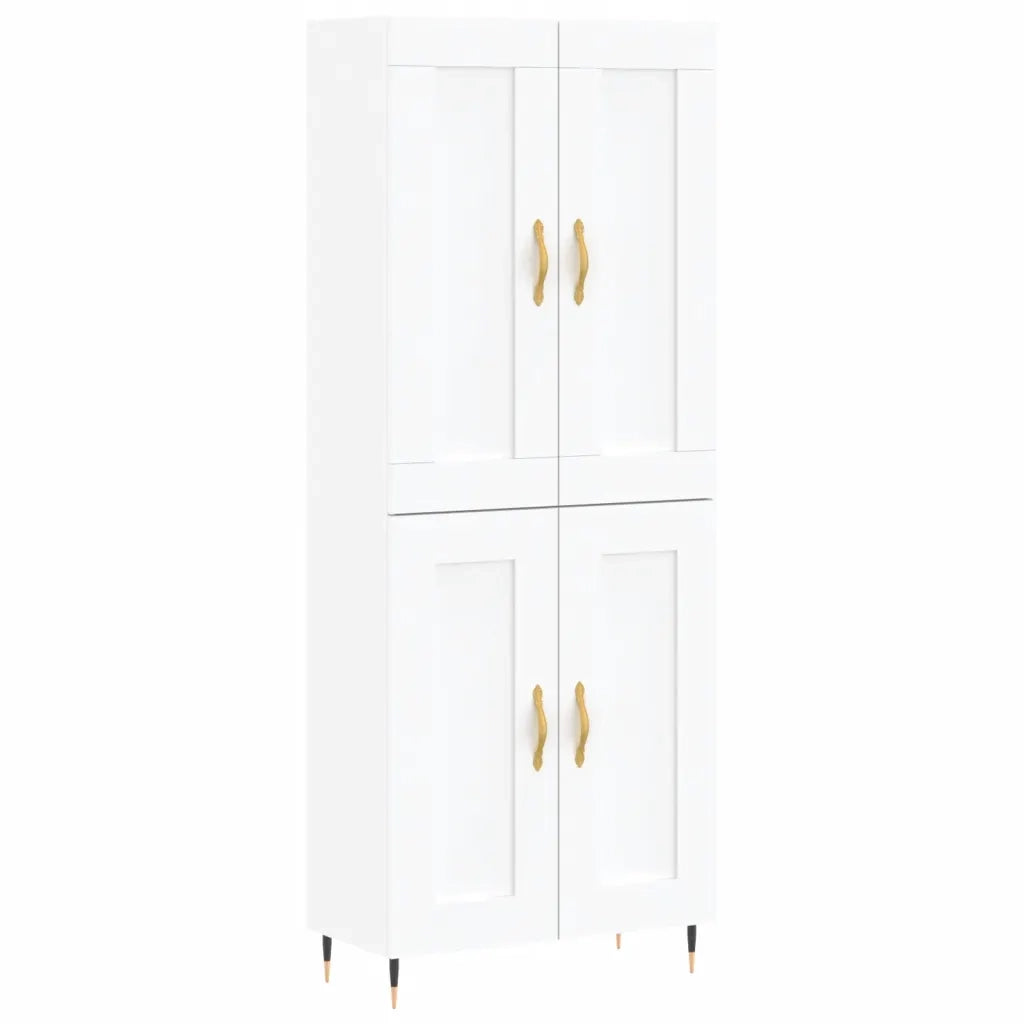 Credenza | Madia | Buffet da pranzo | Armadio da pranzo Bianca 69,5x34x180 cm in Legno Multistrato