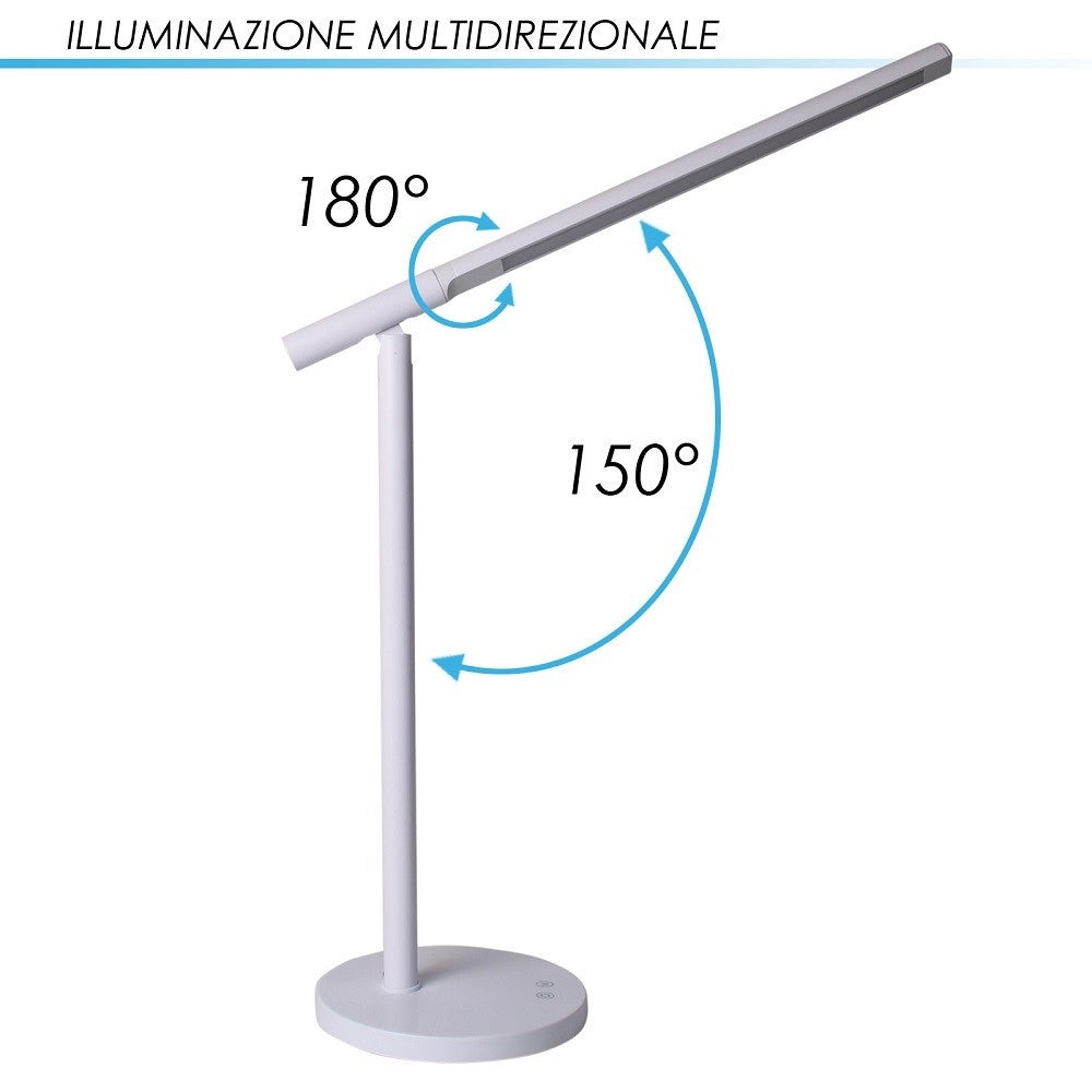 Trade Shop - Lampada Led Ricaricabile Tavolo Scrivania Illuminazione Multidirezionale Dt-2684 -