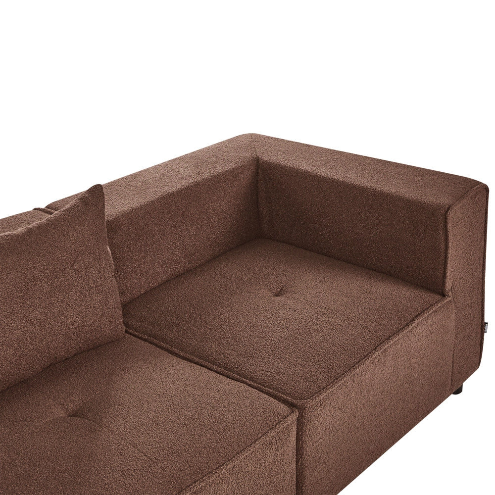 Divano modulare Boucle a 3 posti elementi angolari componibili marrone Stile moderno e minimalista