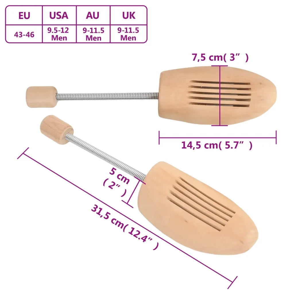 Tendiscarpe 2 Paia EU 43-46 Legno Massello di Loto CFW1528548