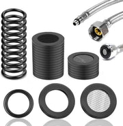 Set di sigillatura 1/2 pollici, 30 pezzi composto da 14 sigillature piatte, 10 O-ring da 16 mm OD e 6 reti di filtraggio per slanci di doccia e valvole di chiusura.