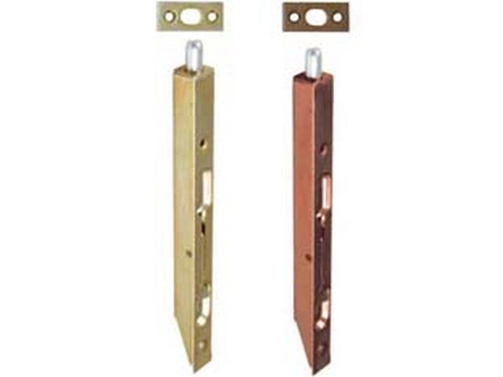12pz catenaccio verticale a leva frontale da incasso - mm.150x15 acciaio ottonat cod:ferx.fer161091