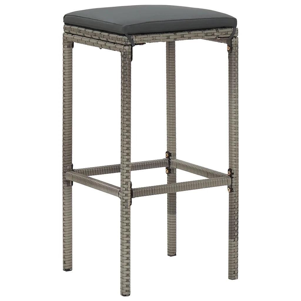 Set Bar Giardino 5pz Grigio Legno Massello Acacia e Polyrattan 3295284