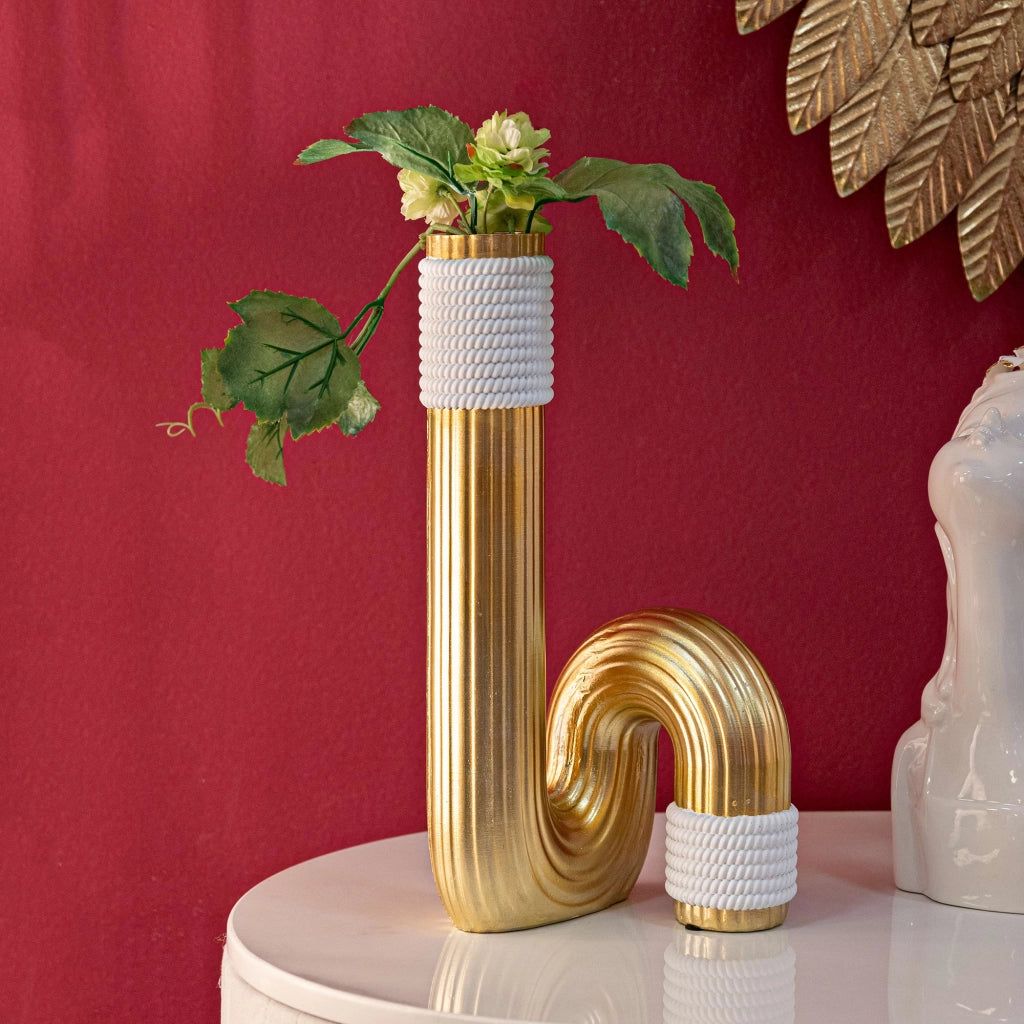 Elide, Vaso Colore Struttura oro, Bianco