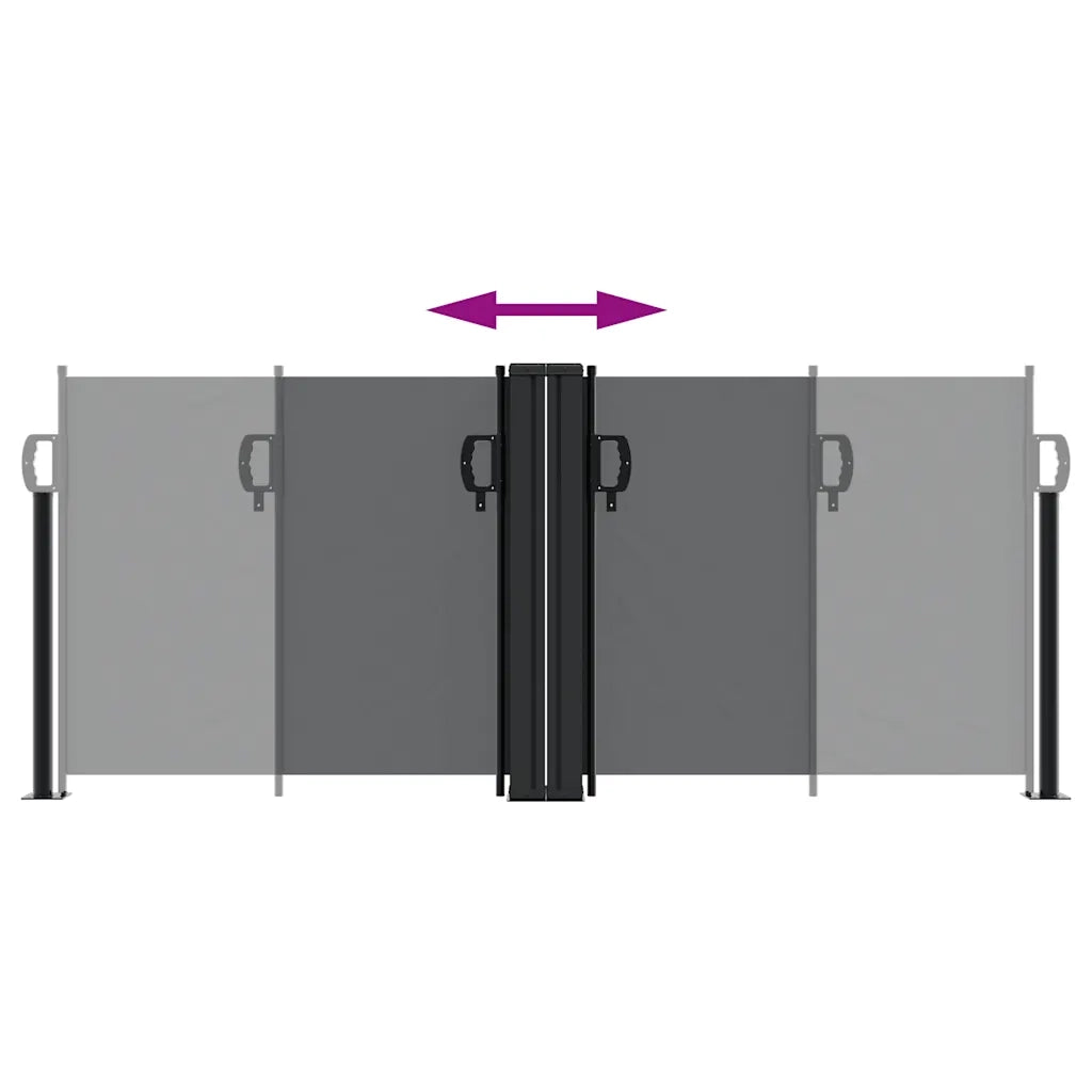 Tenda da Sole Laterale Retrattile-Tenda parasole per balcone per giardino Nera 100x1000 cm 382504