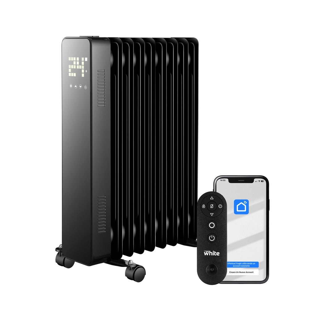 Stufa elettrica con 9 elementi 220V nera con varie funzioni e  telecomando