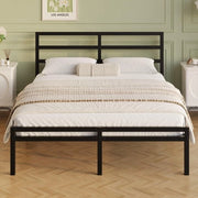 Struttura letto in metallo 140 x 190 cm - Testiera/Scatola dei piedi - Spazio di stoccaggio 26,2 cm - Montaggio facile - Silenzioso - Letto
