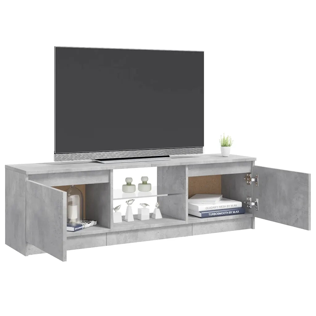 Mobile Porta TV con Luci LED Grigio Cemento 120x30x36 cm 804287