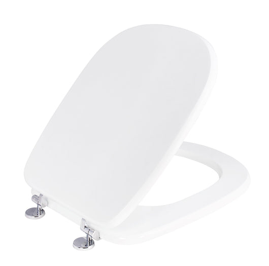 Copriwater Universale 35,5x43,3 cm in MDF Cerniere in Metallo Cromato Tesi Bianco Lucido