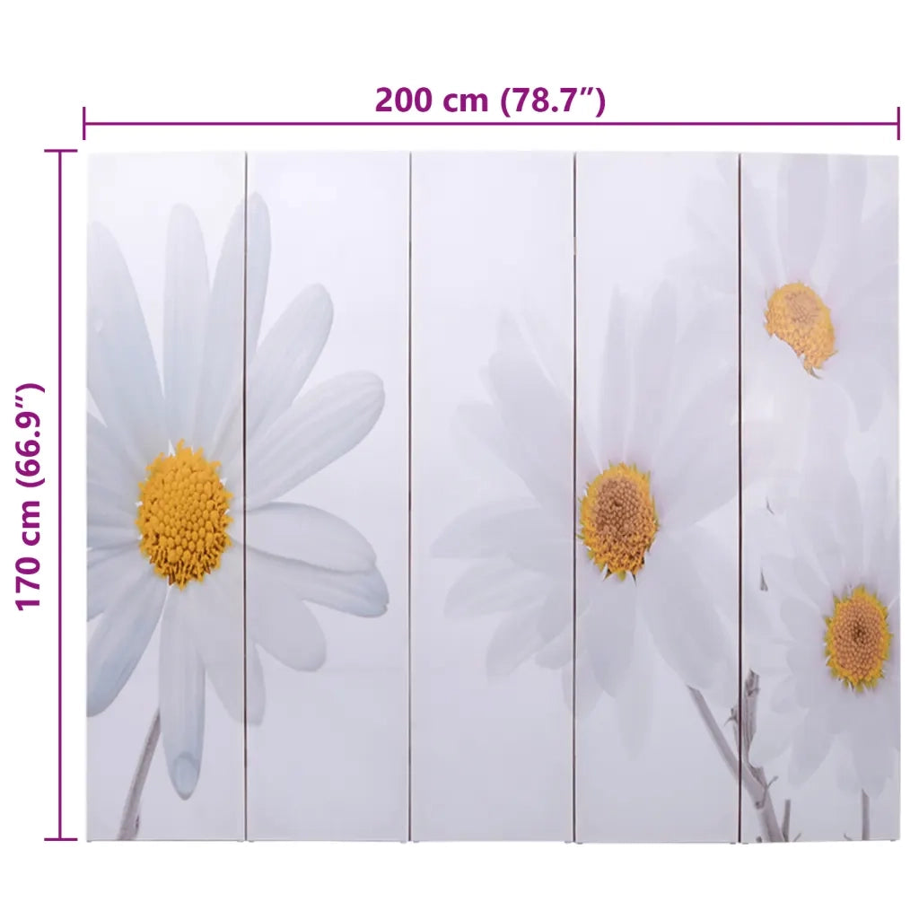 Divisorio Ambienti | Divider per stanze | Paravento Pieghevole 200x170 cm con Stampa Fiore