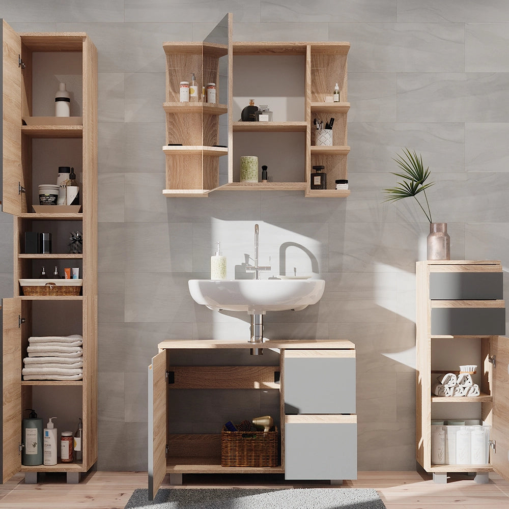 Vicco Set mobili bagno Sonoma 4 parti