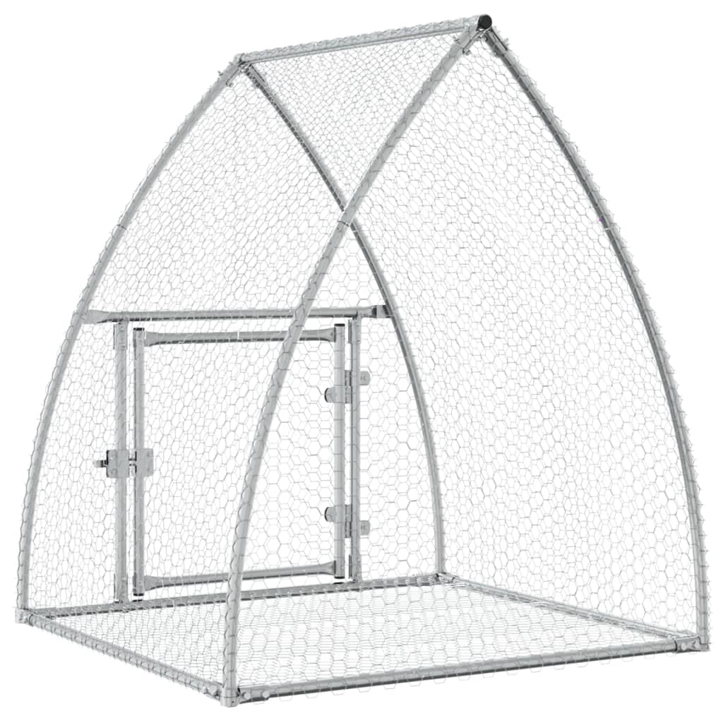 Gabbia per conigli in argento 100 x 105 x 120 cm in acciaio zincato Argento 02_0041695