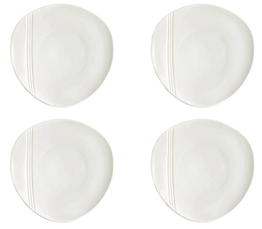 Set 4 Sottopiatti Piani Ø31 cm in Porcellana Allluminica Kaleidos Aluxina Miami Bianchi