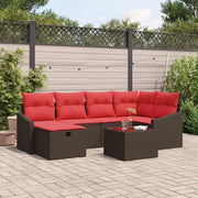 Set di divani con cuscino con archiviazione Marrone polyrattan 3359293