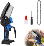 Accendino per sega a catena - sega elettrica da 4 pollici con funzione di chiave a stella - inclusa olio lubrificante e lama - sega a catena per cesoie e giardinaggio