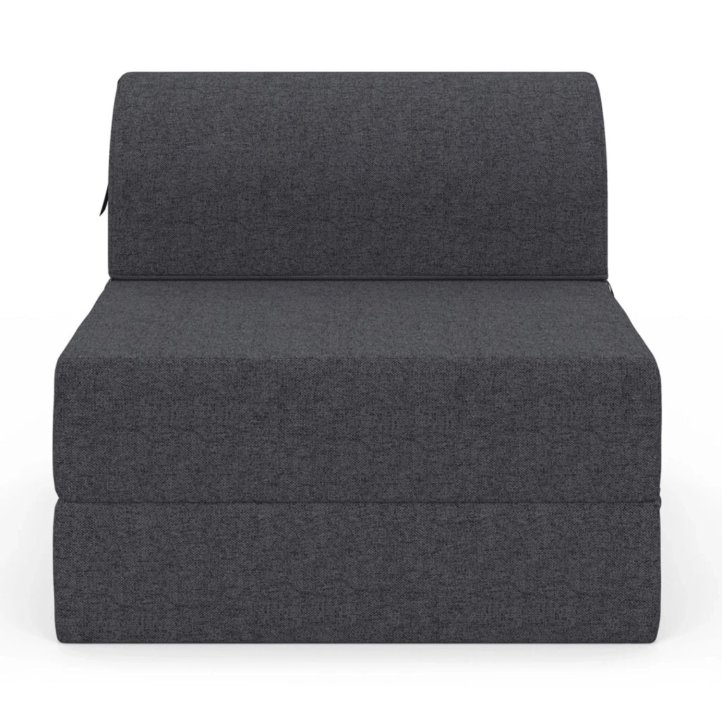 IDMarket - Poltrona PALOMA in tessuto grigio antracite