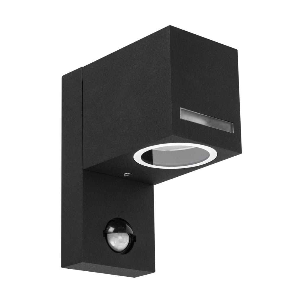 Applique esterna nera con sensore GU10 35W IP44 FOREST