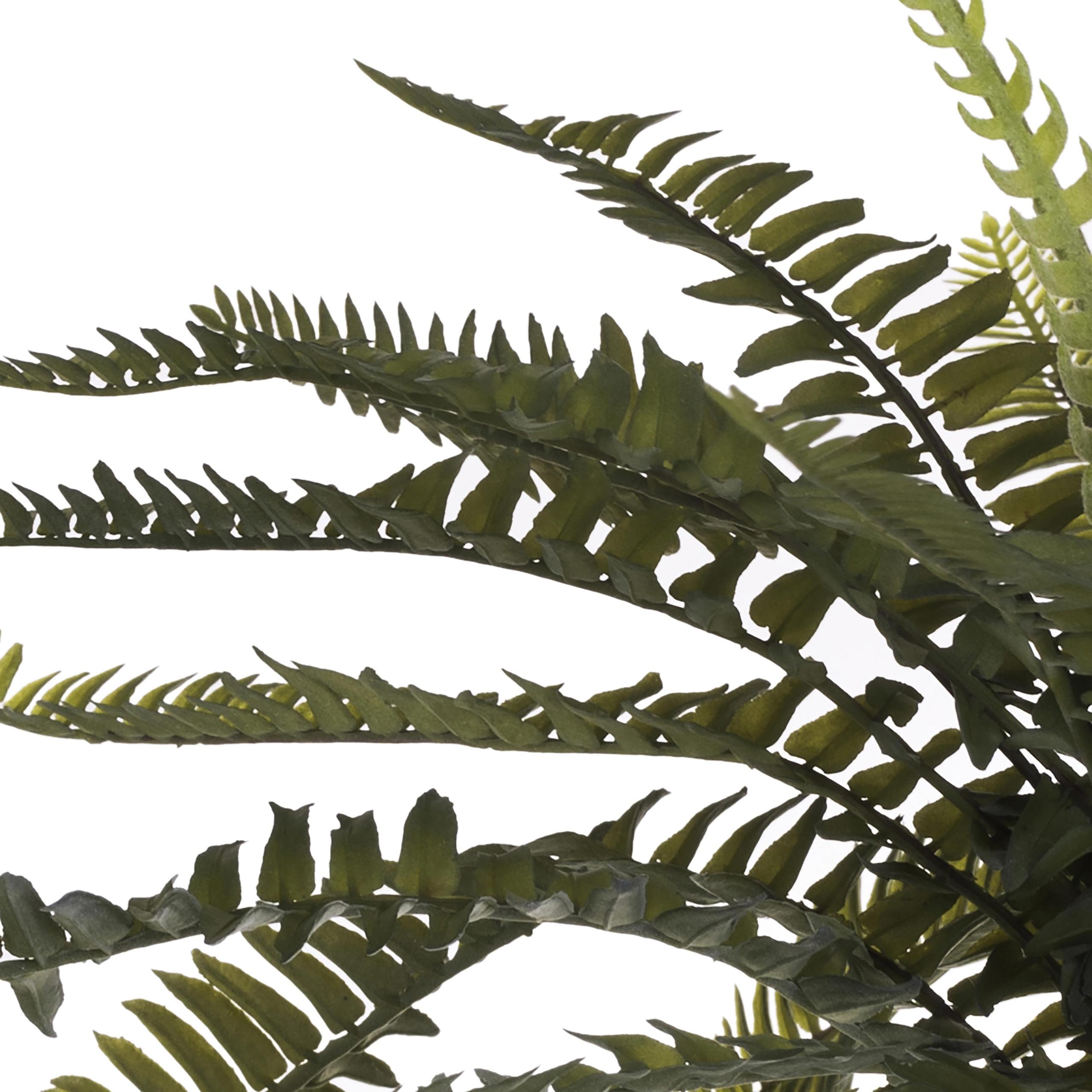 Set 3 Mini Felce Artificiale con 22 Foglie Altezza 36 cm Verde