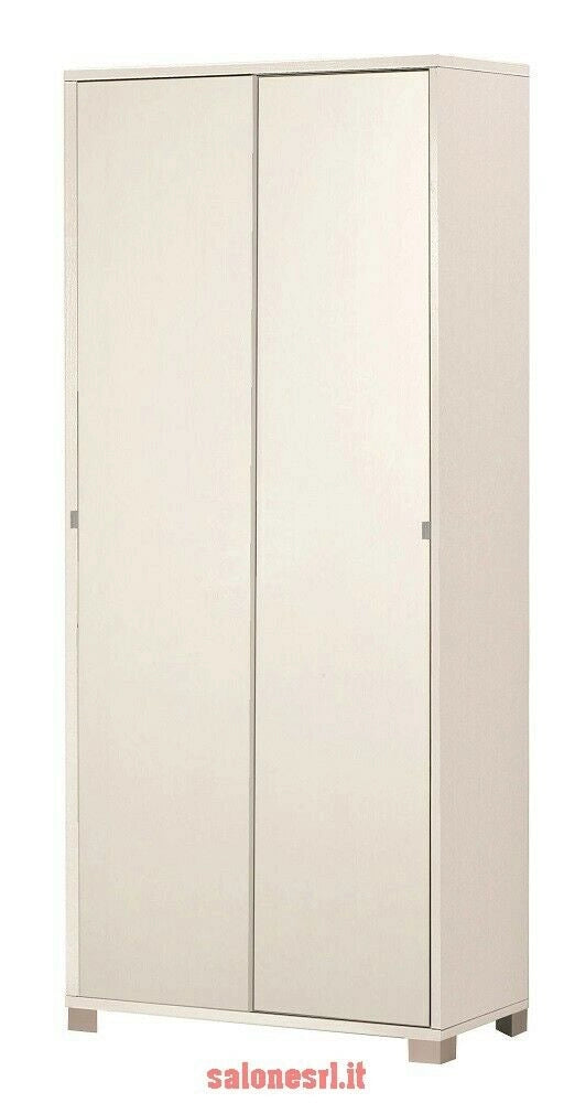 KIT ARMADIO 2 ANTE SCORREVOLI H190 L82 P41 Cm FINITURA BIANCO FRASSINATO SARMOG798k