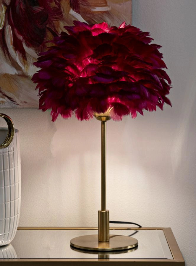 LAMPADA DA TAVOLO BALL FEATHER BORDEAUX CM Ø 30X50