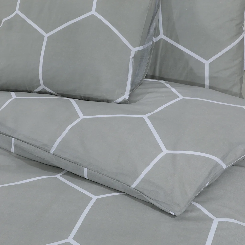 Set Copripiumino Grigio 140x200 cm in Cotone CFW6347544