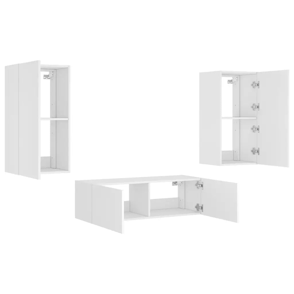 Mobili TV a Muro 3pz con Luci LED Bianchi 3216874