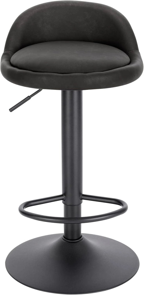 Sgabelli da Cucina in similpelle con Poggiapiedi Sgabelli da Bar Moderni per Bancone Penisola Sedie Alte Girevoli Altezza Seduta Regolabile 61-82cm, Antracite 2 Pezzi 0913BY-2