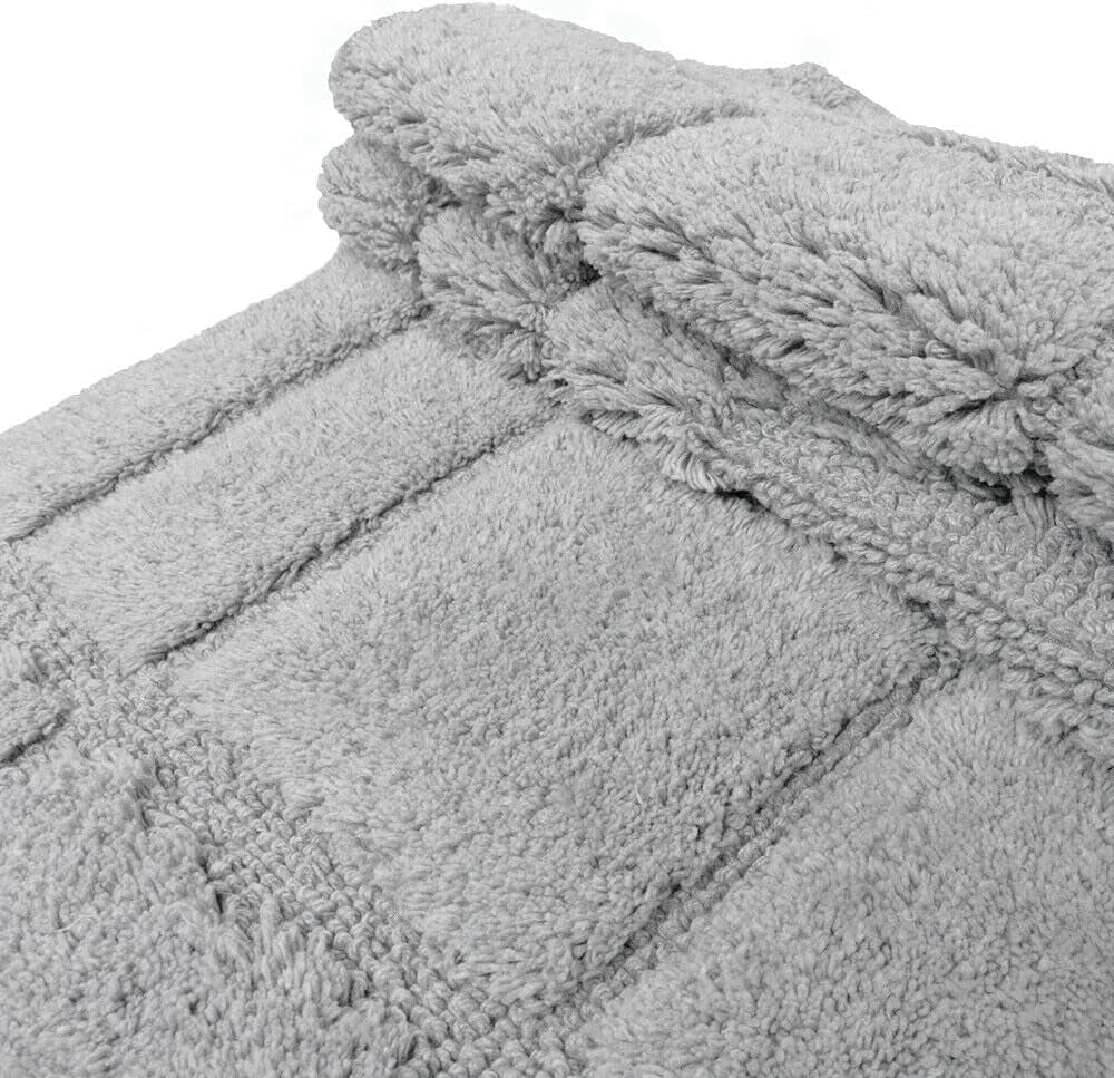 Tappeto Bagno Puro Cotone Morbido 3D Camera Sendiletto Elegante Lavabile Grigio 55x90 cm