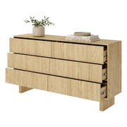 Madia Hasimi, Credenza 6 Cassetti, 154x38x83h cm Marrone Rovere