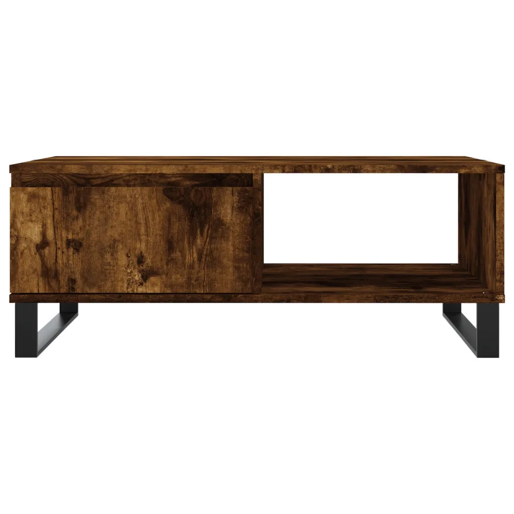 Tavolino da Salotto-Tavolino da soggiorno-Tavolo Rovere Fumo 90x60x35cm in Legno Multistrato 786576