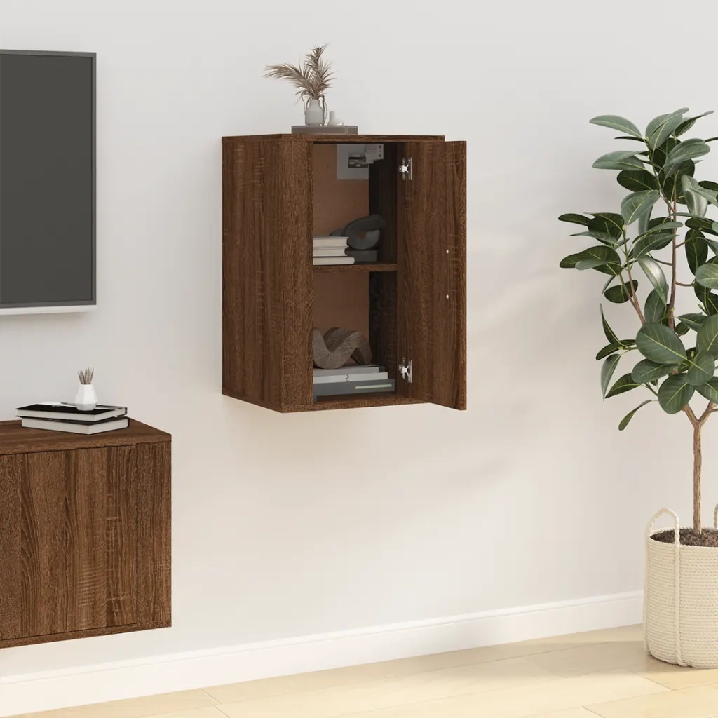 Mobile TV a Parete | Armadietto TV | Mobile Porta TV Rovere Marrone 40x34,5x60 cm