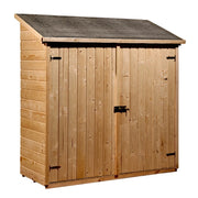 Ripostiglio da giardino in legno con ripiani – 163x66 cm – pannelli 16 mm, tetto bitumato e pavimento incluso – ED1708E2 Foresta