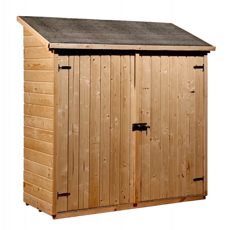 Ripostiglio da giardino in legno con ripiani – 163x66 cm – pannelli 16 mm, tetto bitumato e pavimento incluso – ED1708E2 Foresta