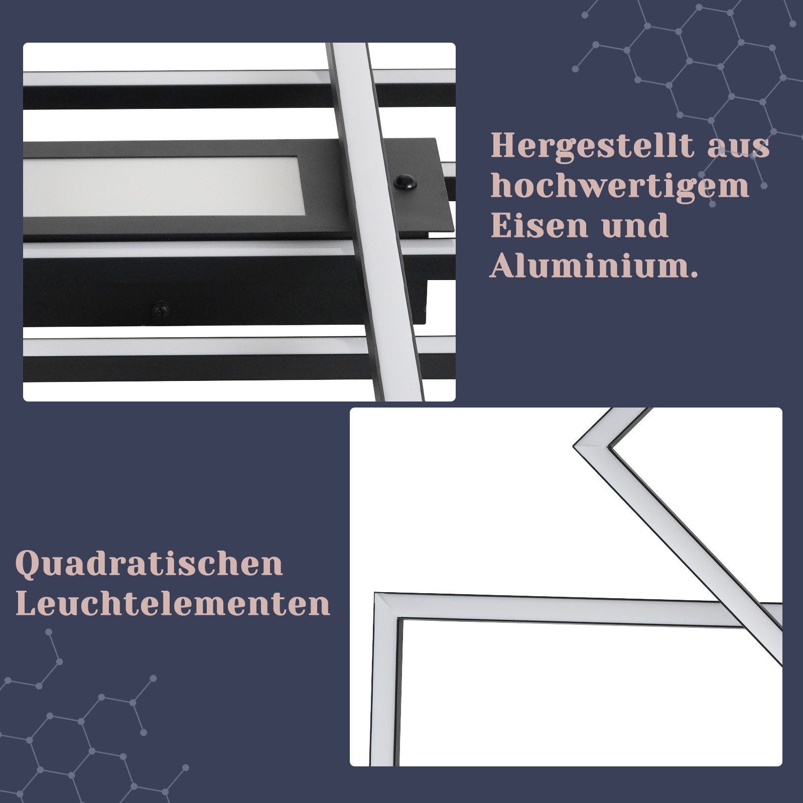 ZMH Lampada da soffitto plafoniera LED moderna 50W telecomando per soggiorno corridoio