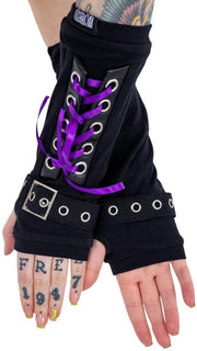 Braccialetti per braccia Unisex - Stile Gotico/Punk - Cinturini con aperture - Mischione di cotone soffice - Cinturini in seta elegante - Forma perfetta - Maniche