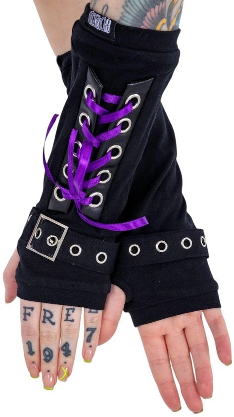 Braccialetti per braccia Unisex - Stile Gotico/Punk - Cinturini con aperture - Mischione di cotone soffice - Cinturini in seta elegante - Forma perfetta - Maniche
