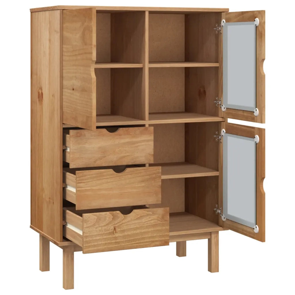 Credenza OTTA 85x43x125 cm in Legno Massello di Pino 351306