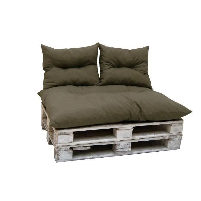 Kit pallet classico - tortora - materasso + 2 cuscini schienale - JARDIN PRIVE