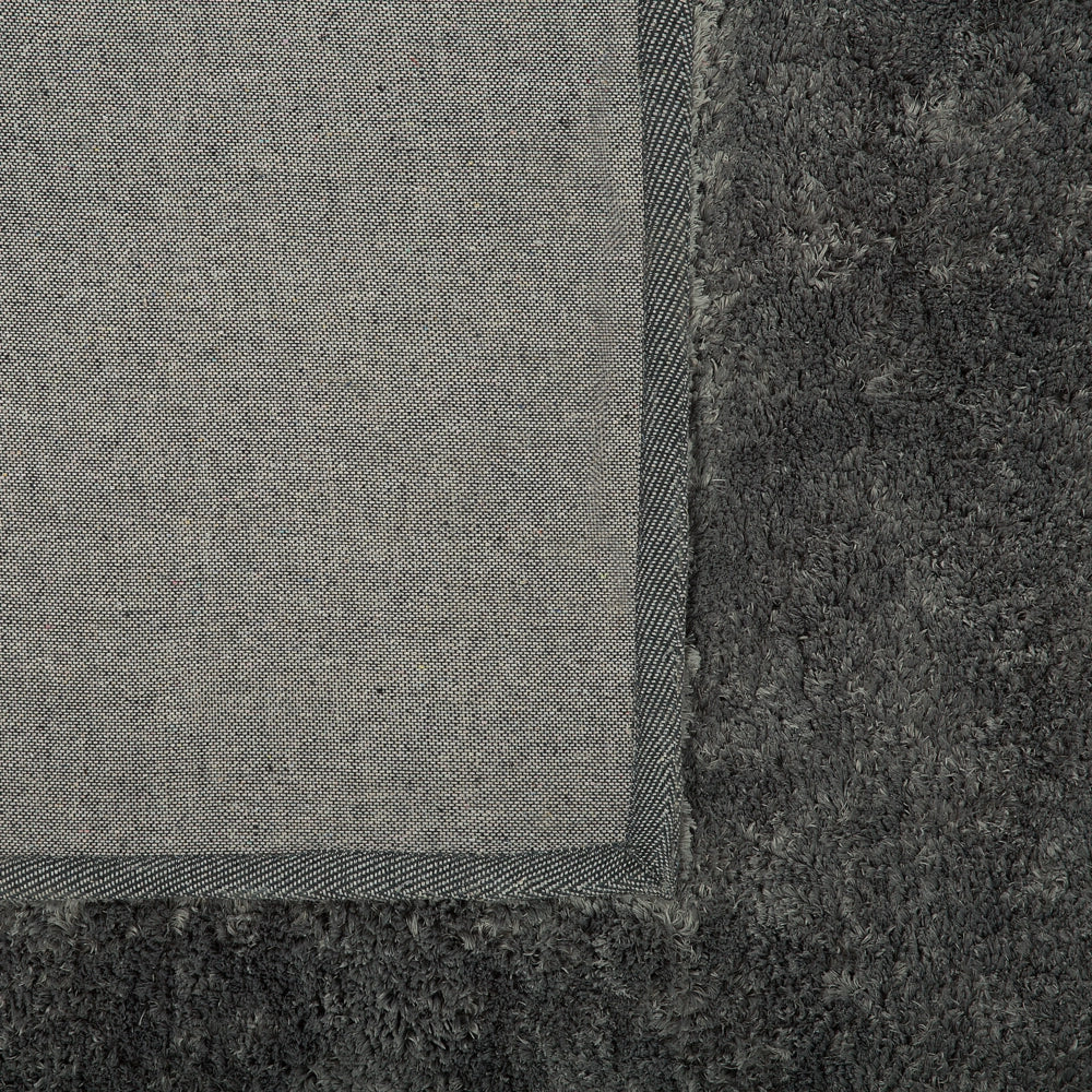 Tappeto Shaggy tappetino Misto Cotone Grigio Scuro Poliestere 80 x 150 cm Soffice pelo lungo