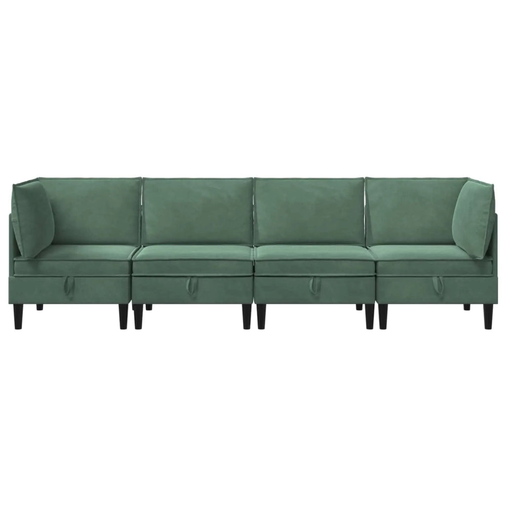 Set di mobili per il soggiorno 4 pcs Verde Mare Velluto 3413774