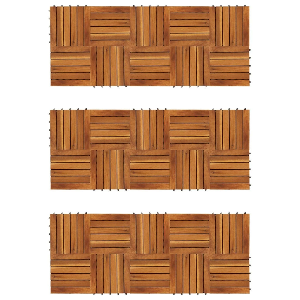 Piastrella per Decking 30 pz Marrone 30 x 30 cm CFW7613391