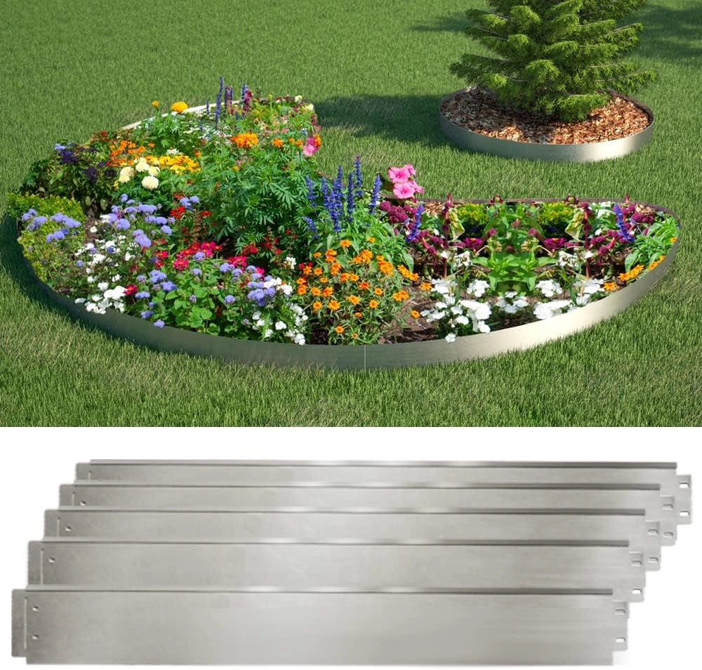 Bordo separatore in metallo per giardino, zincato
