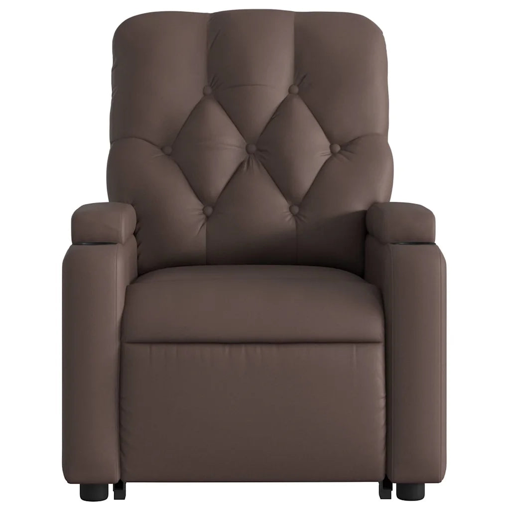 Poltrona Alzapersona Elettrica Reclinabile Marrone Similpelle 3204795