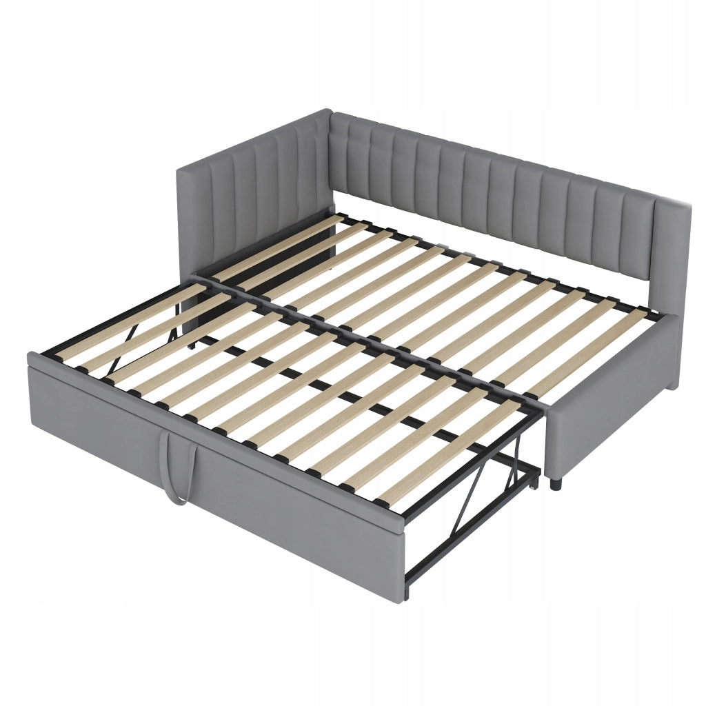 Divano a L - Xylo - 90/180x200 - Grigio - Senza materasso