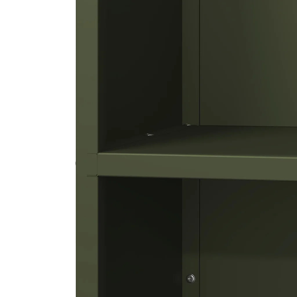 Rastrelliera per Legna da Ardere Verde Oliva 40x30x80 cm