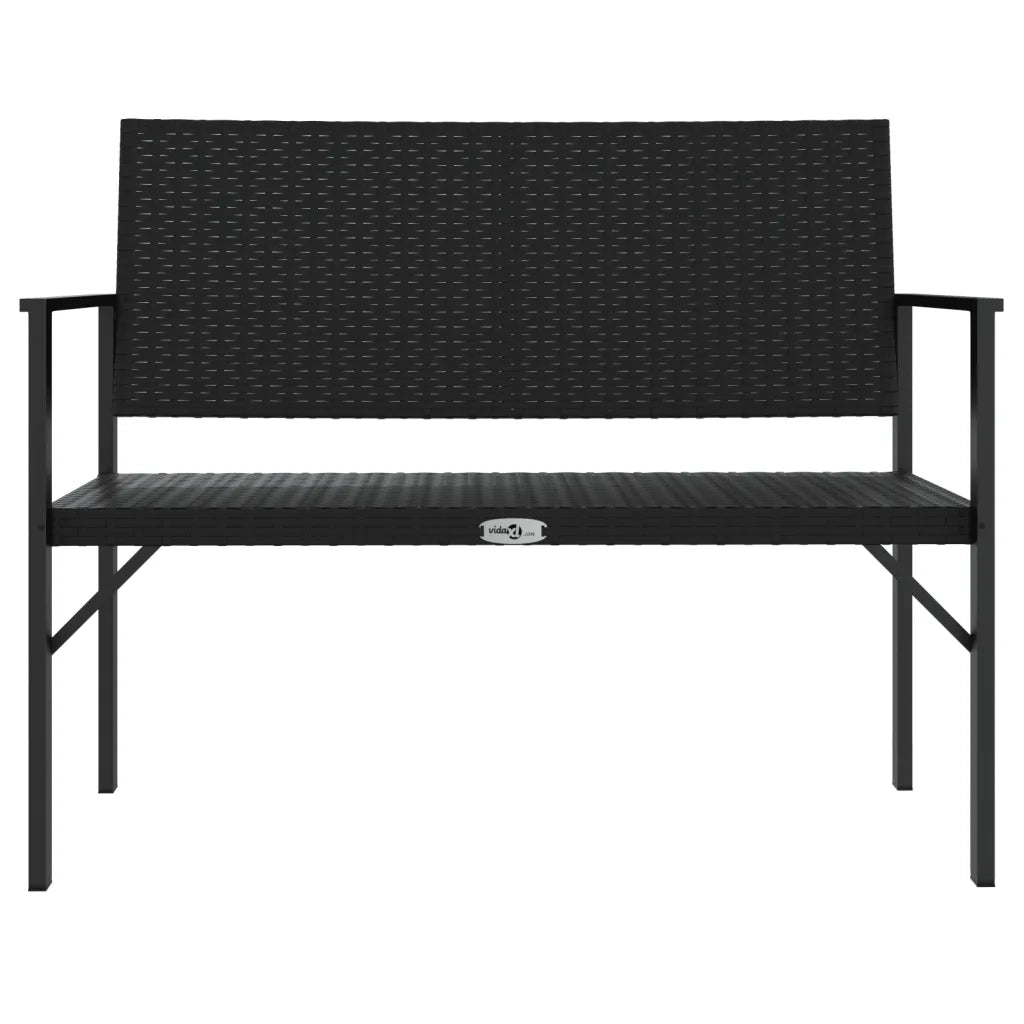 Panca da Giardino a 2 Posti in Polyrattan Nero 364121